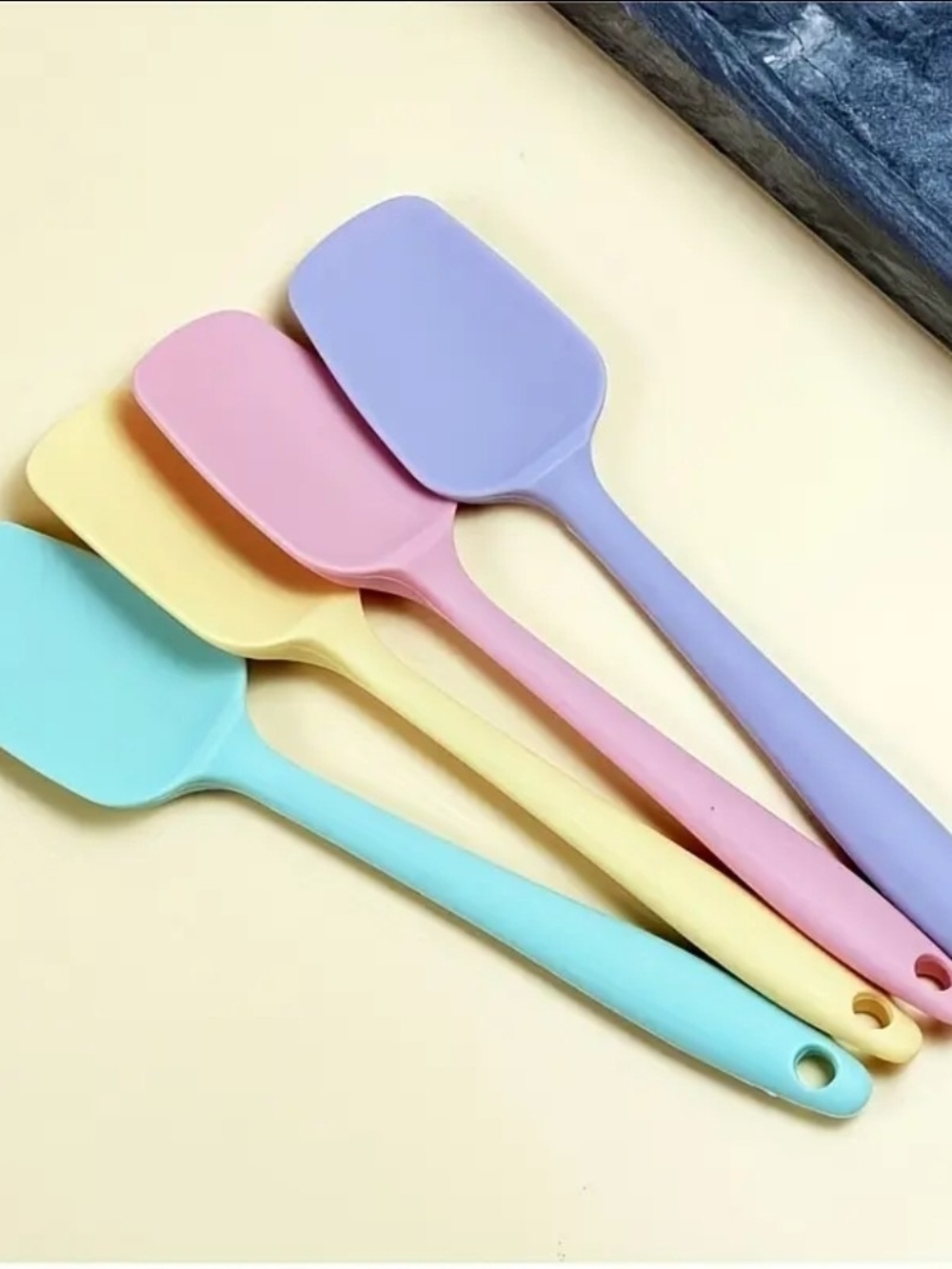 NWT 4-Piece Pastel Macaron Silicone Spoon Spatula Set Aesthetic Kitchen